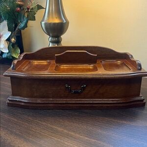 Vintage Wooden Dresser Organizer with Drawer -Dark Brown
